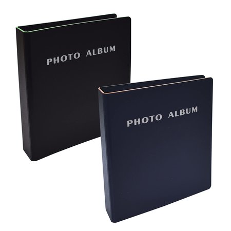 BETTER OFFICE PRODUCTS 2-Ring Mini Hard Cover Photo Binder, Holds 36-4x6 Photos W/Clear Heavyweight Pocket Sleeves, 2PK 32110